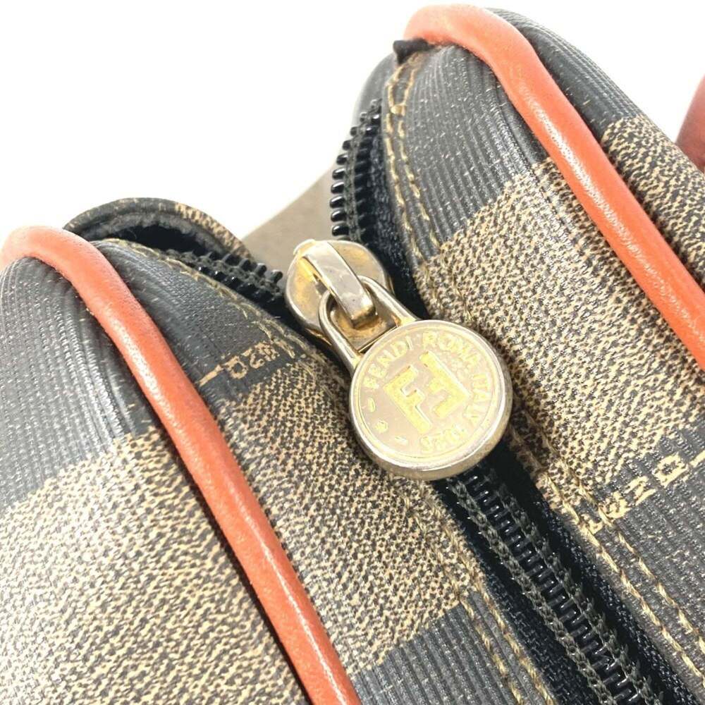 FENDI Vintage Logo Pecan Tote Bag, Flap Handbag, Leather, Men's & Women's, Khaki - Picture 12 of 16